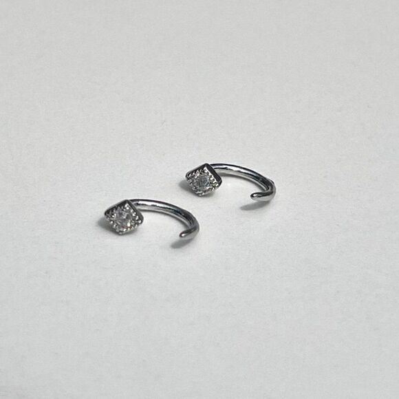 New! “Mona” Silver Loop-In Earrings - Picture 1 of 3